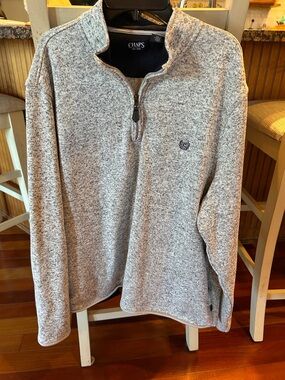 Chaps Men's Light Gray Heather Quarter-Zip Sweater